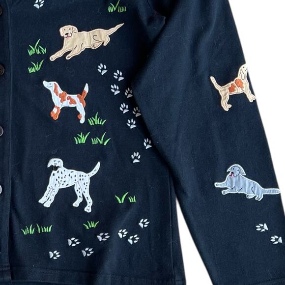 Michael Simon Lite 100% Cotton Dog Paw Print Sweater Sz S - Picture 5 of 7